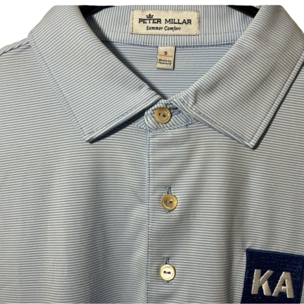 Peter Millar Kappa Alpha Golf Polo – Classic Style in Light Blue- Small